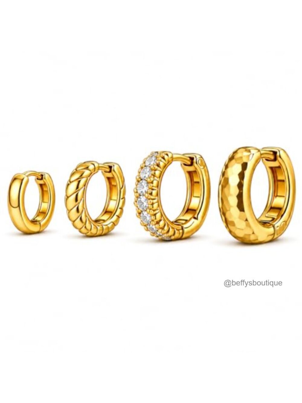 18K Gold Plated Huggie Hoop Earrings Set Hypoallergenic Stackable